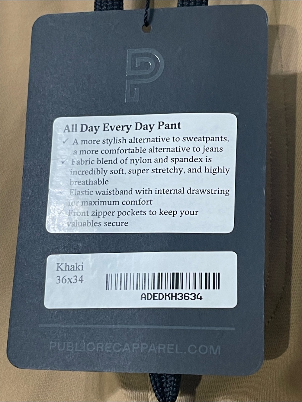 Public Rec All Day Every Day Pant-NWT-Khaki - 36X34 - Picture 4 of 6